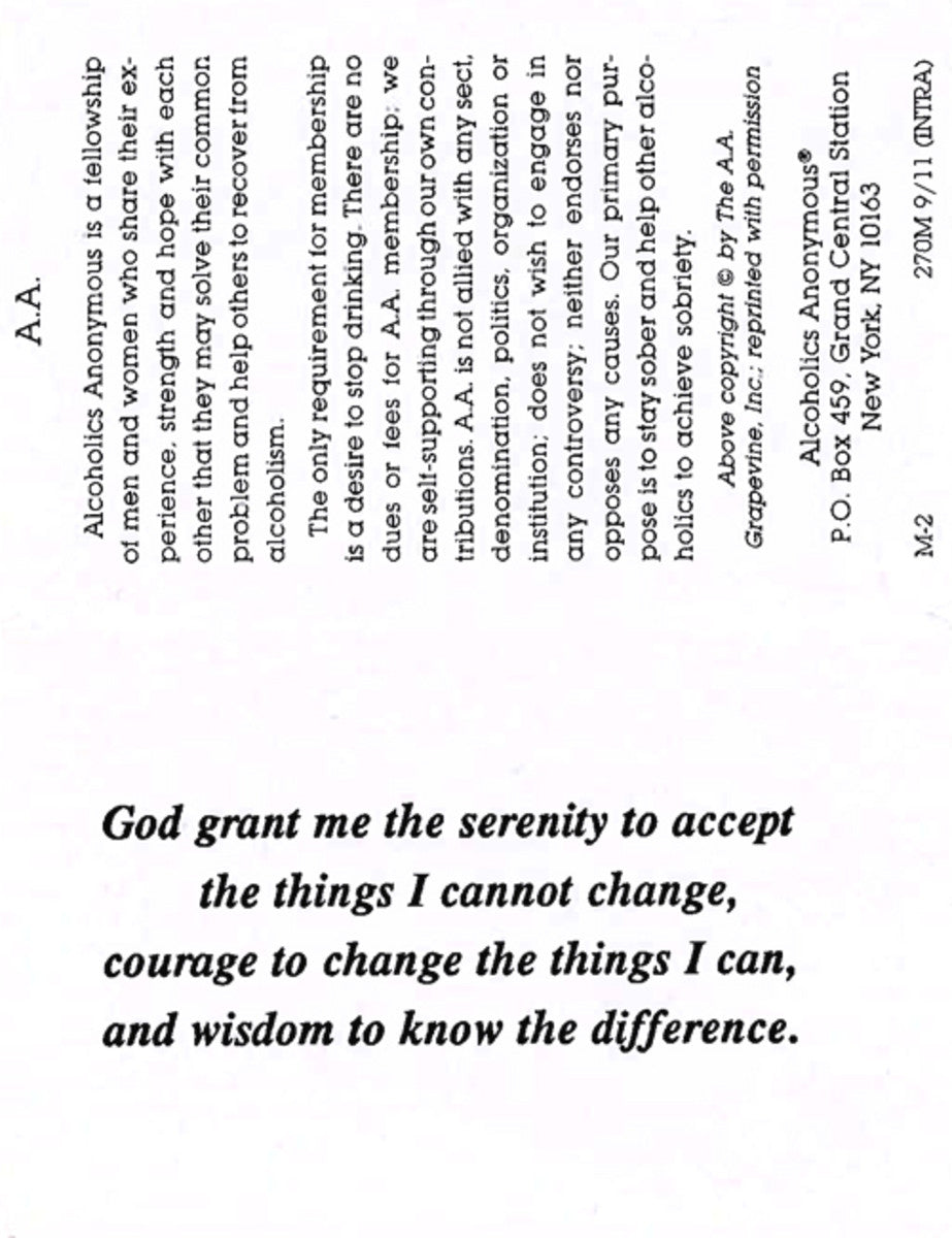 Cards – Alcoholics Anonymous